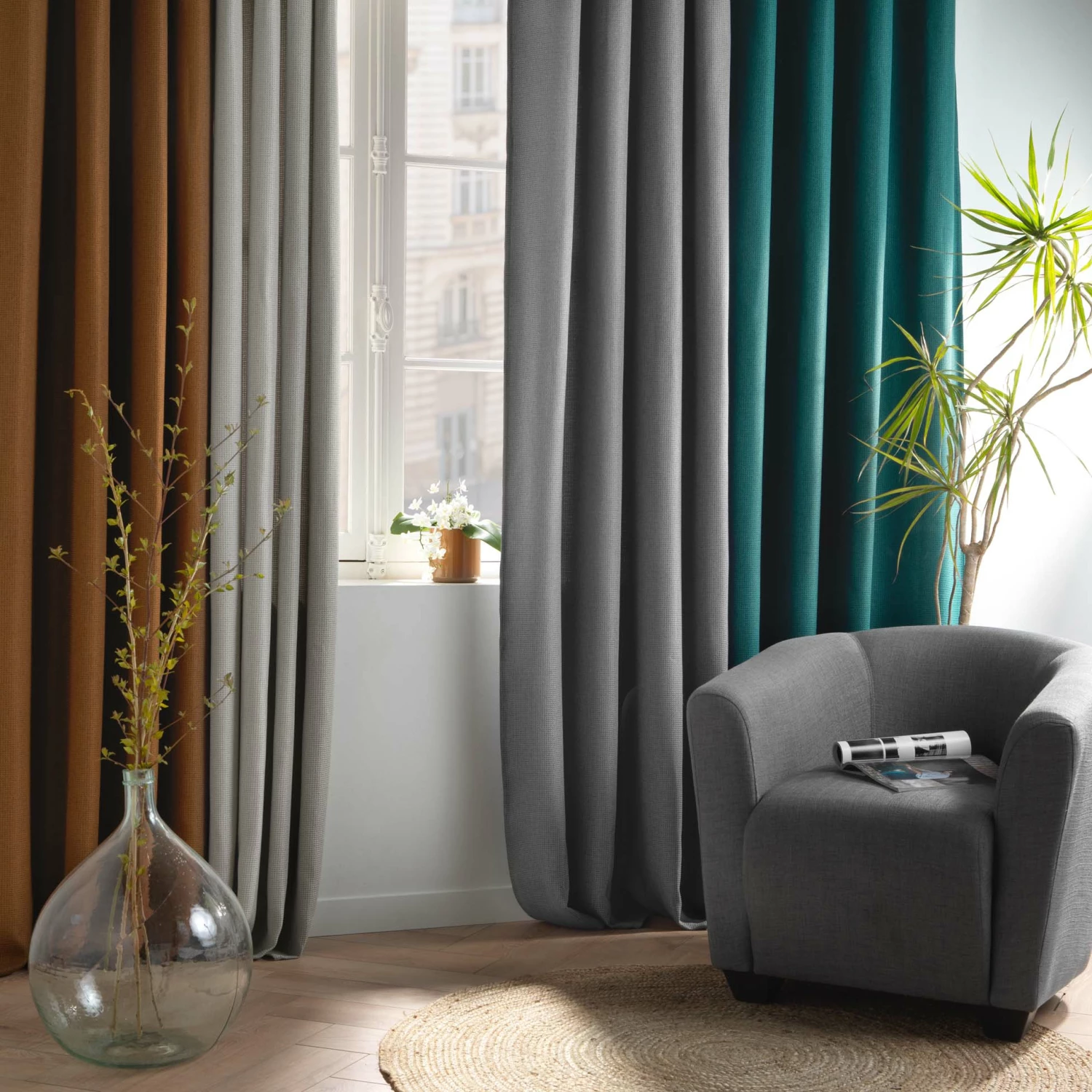 Rideau à Oeillets Occultant Jacquard 135x240 3 Rideau à Oeillets Occultant Jacquard 135x240