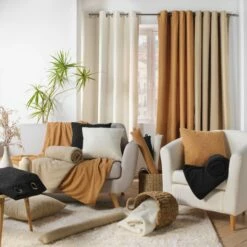 Rideau à Oeillets Bouclette Unie 140x240