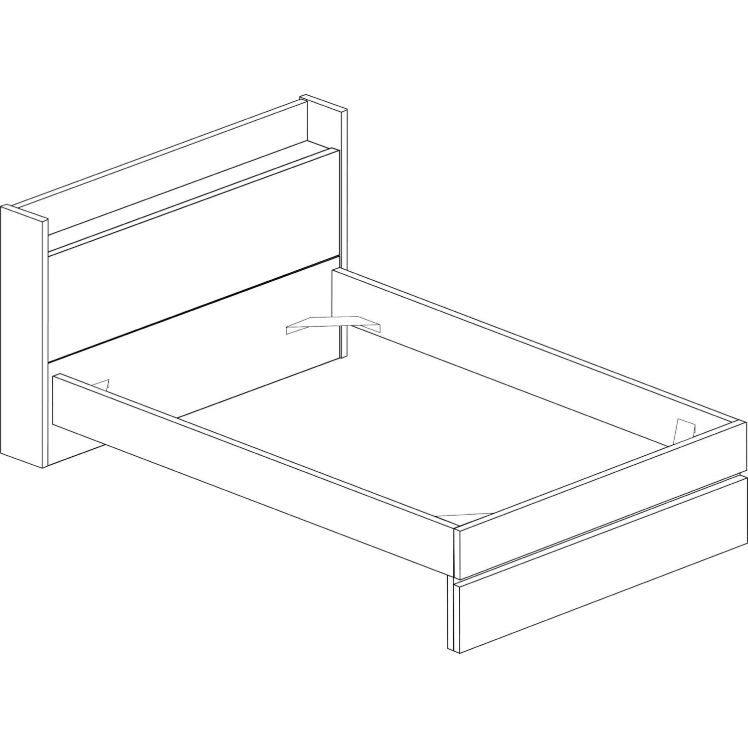 Lit Avec Tête De Lit En Bois Imitation Chêne - LI9051 9 Lit Avec Tête De Lit En Bois Imitation Chêne - LI9051 – Image 7