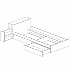 Lit Enfant Tiroir 90x200 En Bois Grisé - LI9074 28 Lit Enfant Tiroir 90x200 En Bois Grisé - LI9074 -Doublures De Lit Soldes 2024 1770 schema