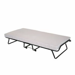 Lit D'Appoint Pliant 90x190 + Matelas -Doublures De Lit Soldes 2024 17 latte deplie fond blanc