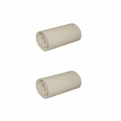 Lot De 2 Draps Housses Jersey Beige Bonnet 30 Cm 100% Coton Biologique