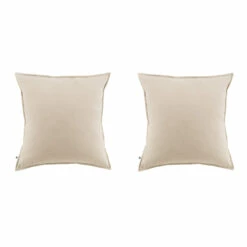 Lot De 2 Taies D'oreiller Flanelle Beige