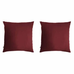 Lot De 2 Taies D'oreillers Double Gaze De Coton Bordeaux