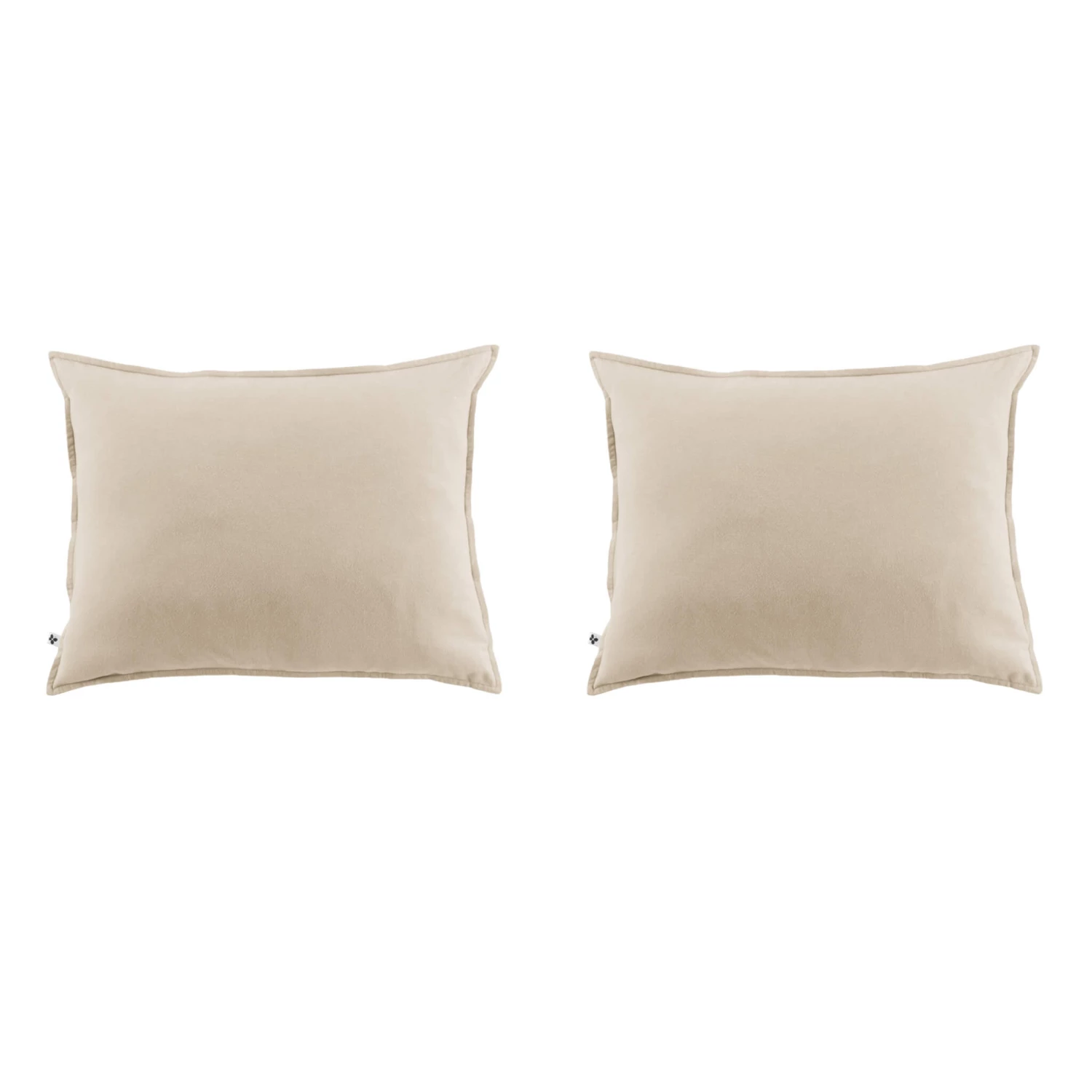 Lot De 2 Taies D'oreiller Flanelle Beige 4 Lot De 2 Taies D'oreiller Flanelle Beige – Image 2