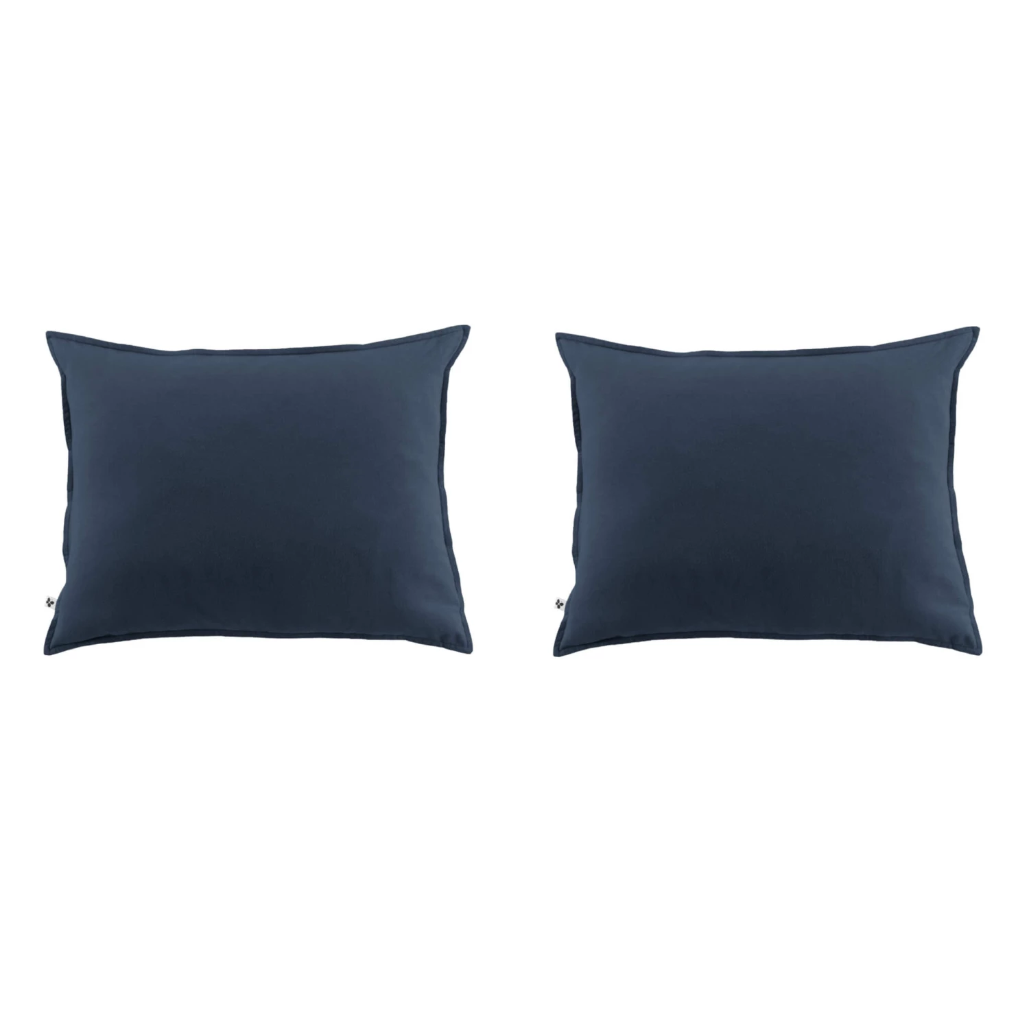 Lot De 2 Taies D'oreiller Flanelle Marine 4 Lot De 2 Taies D'oreiller Flanelle Marine – Image 2