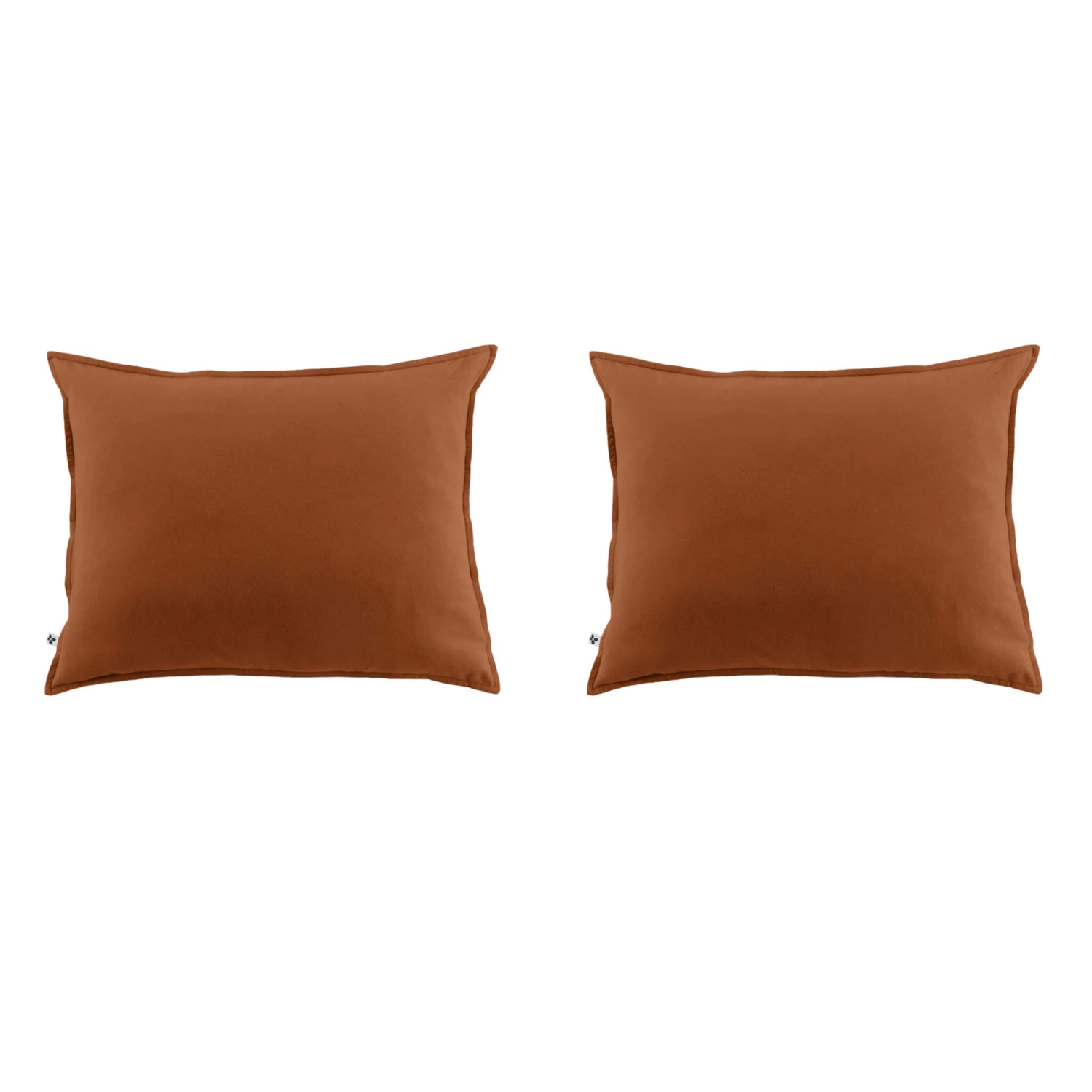Lot De 2 Taies D'oreiller Flanelle Orange 4 Lot De 2 Taies D'oreiller Flanelle Orange – Image 2