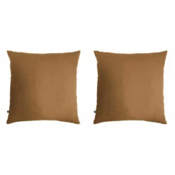 Lot De 2 Taies D'oreillers Double Gaze De Coton Marron