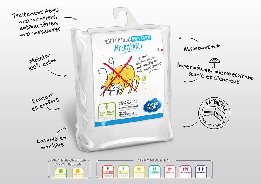 Protège Matelas Anti-acariens Imperméable Molleton 100% Coton 6 Protège Matelas Anti-acariens Imperméable Molleton 100% Coton – Image 4