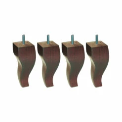 4 Pieds Louis XV Bois Noyer Rustique 15 Cm