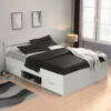 Lit Tiroir Blanc Perle Avec Sommier Et Matelas 140x190 2 Lit Tiroir Blanc Perle Avec Sommier Et Matelas 140x190 -Doublures De Lit Soldes 2024 471706 4