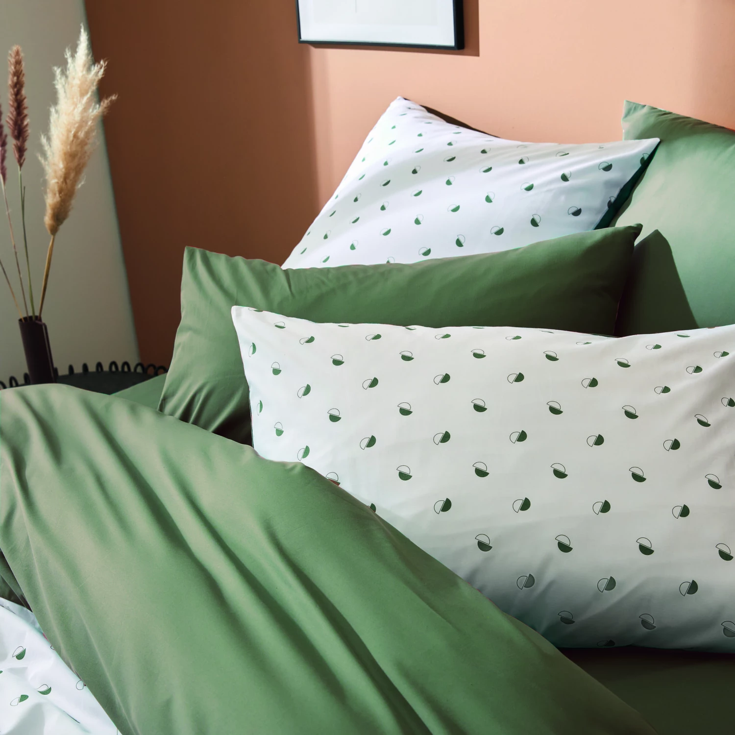 Parure De Lit Percale Alex Kaki - Tradilinge 4 Parure De Lit Percale Alex Kaki - Tradilinge – Image 2