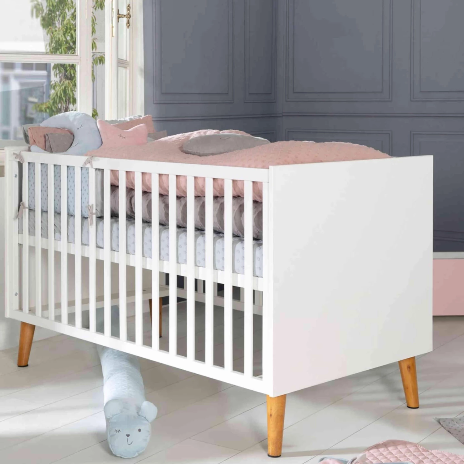 Roba Lit Bébé évolutif En Bois Blanc MICK 70x140 4 Roba Lit Bébé évolutif En Bois Blanc MICK 70x140 – Image 2