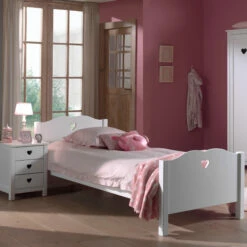 Lit Enfant En Bois Blanc 90x200 LT2001 9 Lit Enfant En Bois Blanc 90x200 LT2001 -Doublures De Lit Soldes 2024 amco03