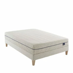 Ensemble Matelas Naturel Ressorts Et Latex Naturel, Sommier Et Pieds Aube 600 - SOMEO
