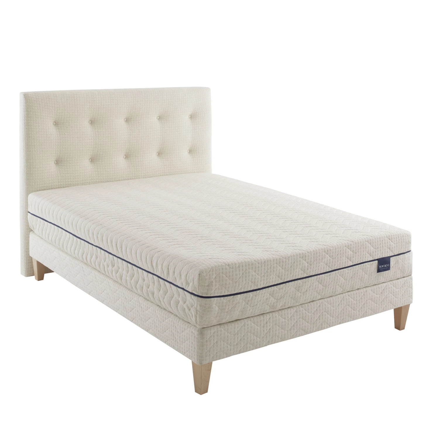 Ensemble Matelas Naturel Ressorts Et Latex Naturel, Sommier, Pieds Et Tête De Lit Aube 600 - SOMEO 3 Ensemble Matelas Naturel Ressorts Et Latex Naturel, Sommier, Pieds Et Tête De Lit Aube 600 - SOMEO