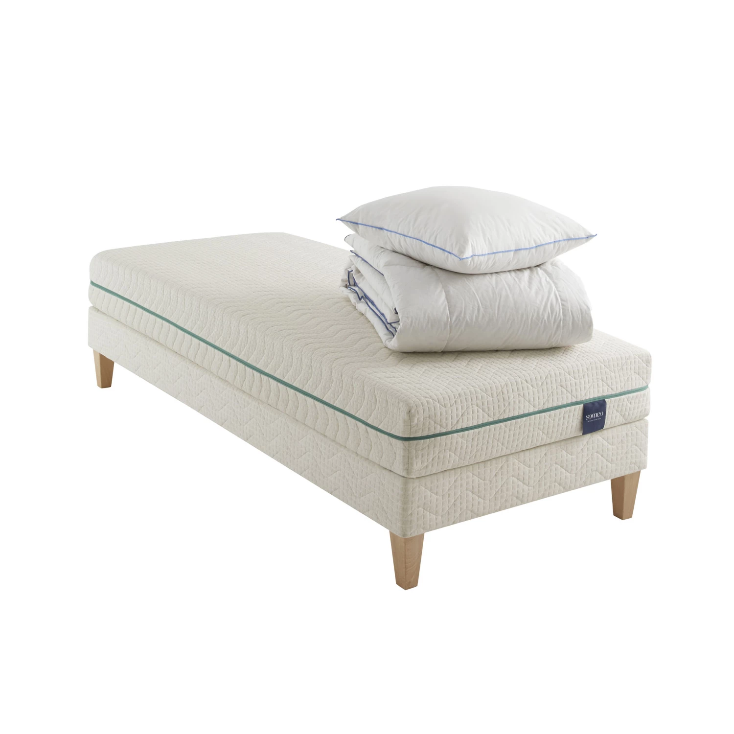 Ensemble Matelas Naturel Latex Naturel, Sommier, Pieds, Couette Et Oreiller Aube 700 - SOMEO 15 Ensemble Matelas Naturel Latex Naturel, Sommier, Pieds, Couette Et Oreiller Aube 700 - SOMEO – Image 13