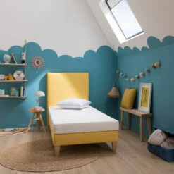 Ensemble Matelas Junior Mousse, Sommier, Pieds, Couette Et Oreiller Aurore 100 - SOMEO -Doublures De Lit Soldes 2024 aurore 100 ambiance 1 1