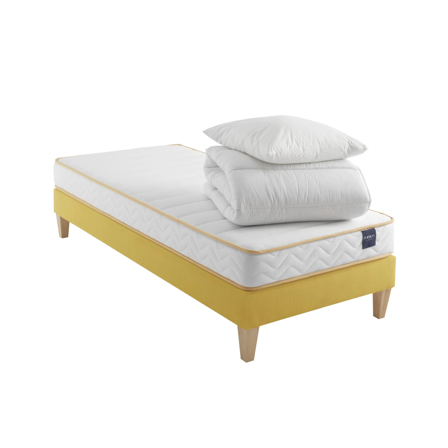Ensemble Matelas Mousse, Sommier, Pieds, Couette Et Oreiller Aurore 300 - SOMEO 15 Ensemble Matelas Mousse, Sommier, Pieds, Couette Et Oreiller Aurore 300 - SOMEO – Image 13