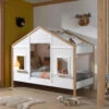 Lit Cabane Enfant En Bois Blanc Et Hêtre 90x200 Cm - LT2051 2 Lit Cabane Enfant En Bois Blanc Et Hêtre 90x200 Cm - LT2051 -Doublures De Lit Soldes 2024 babs ambiance 2