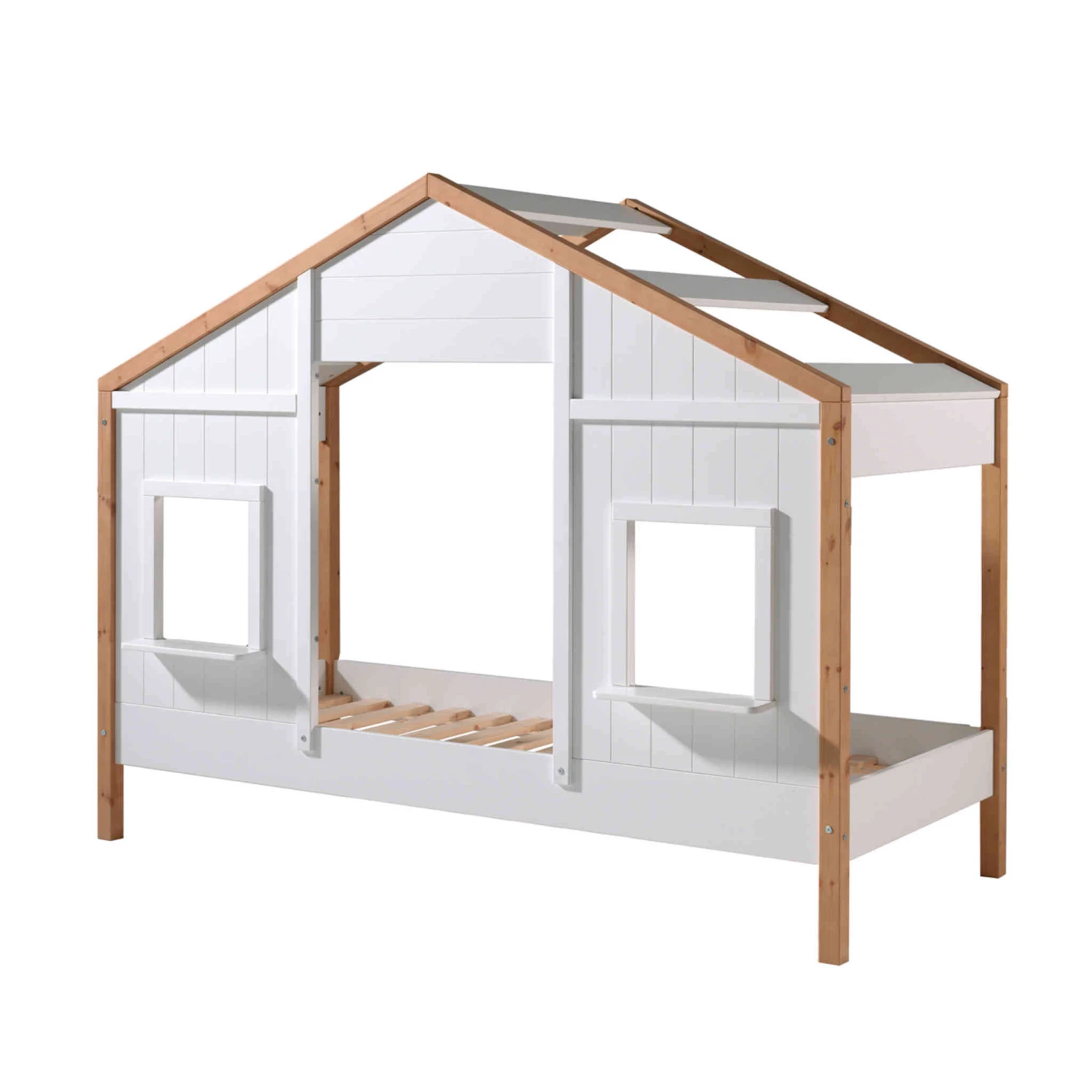 Lit Cabane Enfant En Bois Blanc Et Hêtre 90x200 Cm - LT2051 5 Lit Cabane Enfant En Bois Blanc Et Hêtre 90x200 Cm - LT2051 – Image 3