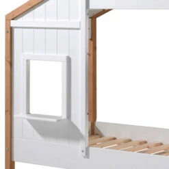 Lit Cabane Enfant En Bois Blanc Et Hêtre 90x200 Cm - LT2051 9 Lit Cabane Enfant En Bois Blanc Et Hêtre 90x200 Cm - LT2051 -Doublures De Lit Soldes 2024 babs fond blanc 2