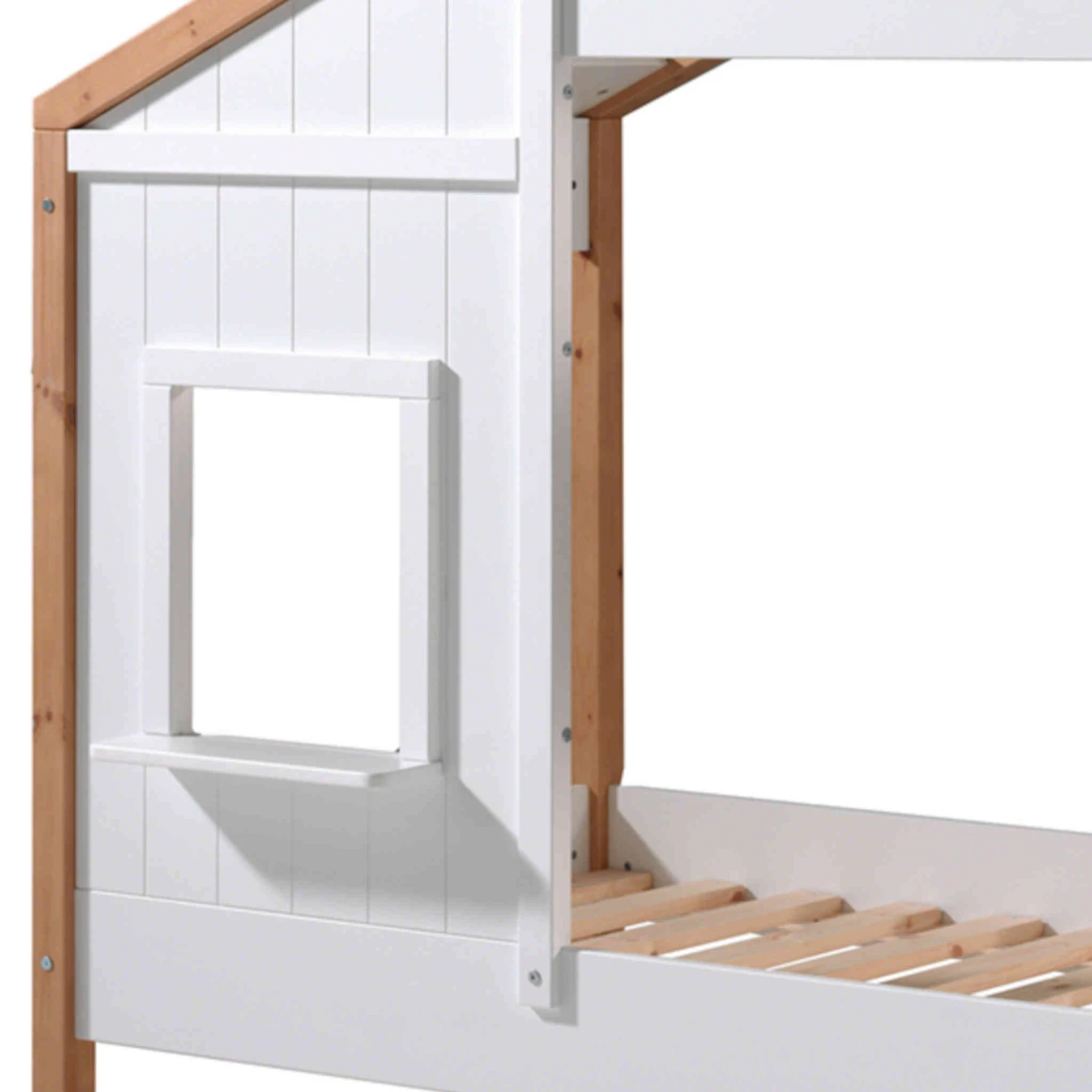 Lit Cabane Enfant En Bois Blanc Et Hêtre 90x200 Cm - LT2051 6 Lit Cabane Enfant En Bois Blanc Et Hêtre 90x200 Cm - LT2051 – Image 4