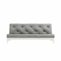 Banquette Ajustable FRESH En Pin Massif Blanc Avec Matelas Futon 140x200
