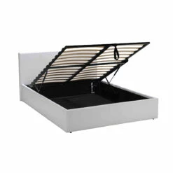 Lit Coffre En Métal Avec Revêtement Simili Cuir Blanc - LT14020 7 Lit Coffre En Métal Avec Revêtement Simili Cuir Blanc - LT14020 -Doublures De Lit Soldes 2024 barcelona blanc 3