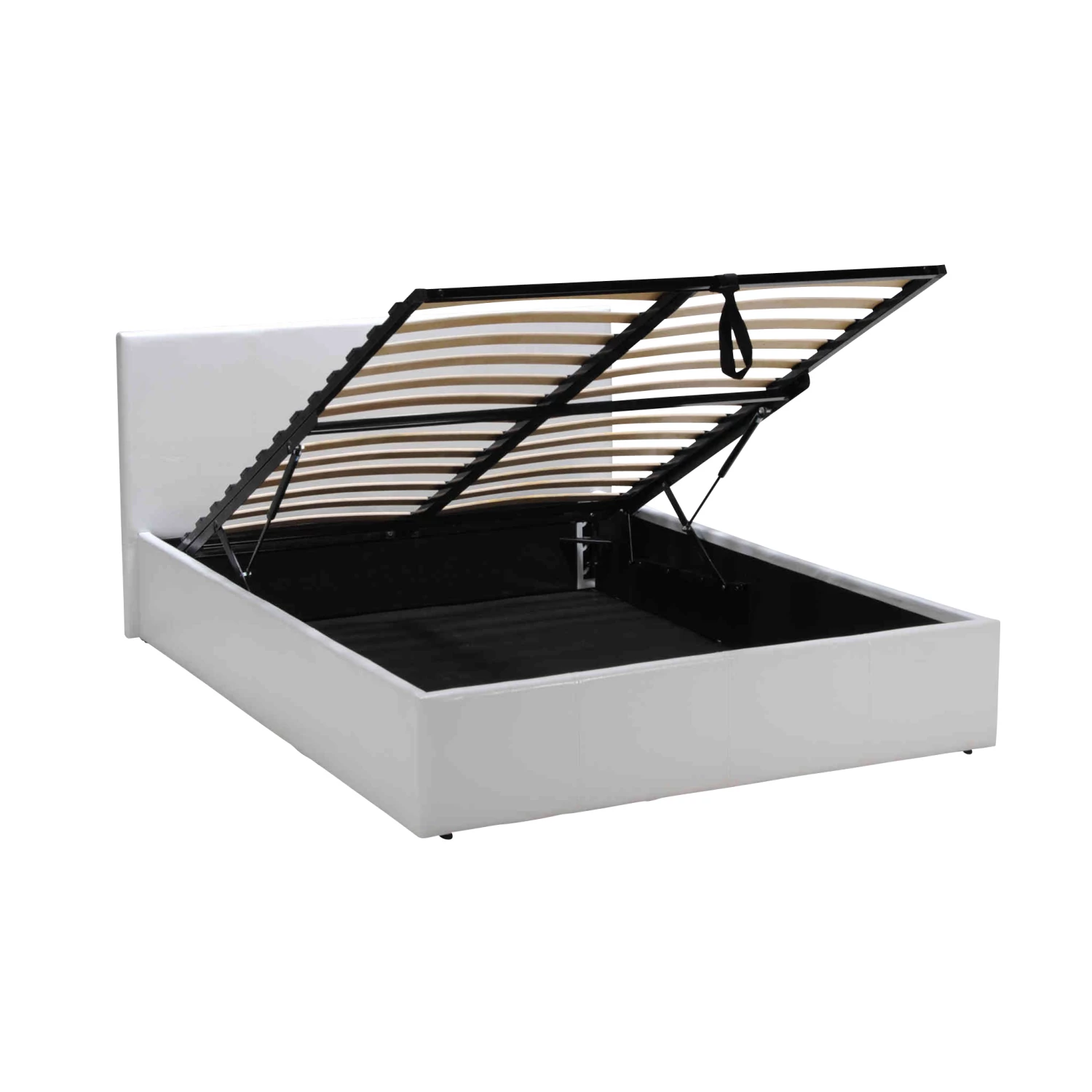 Lit Coffre En Métal Avec Revêtement Simili Cuir Blanc - LT14020 5 Lit Coffre En Métal Avec Revêtement Simili Cuir Blanc - LT14020 – Image 3