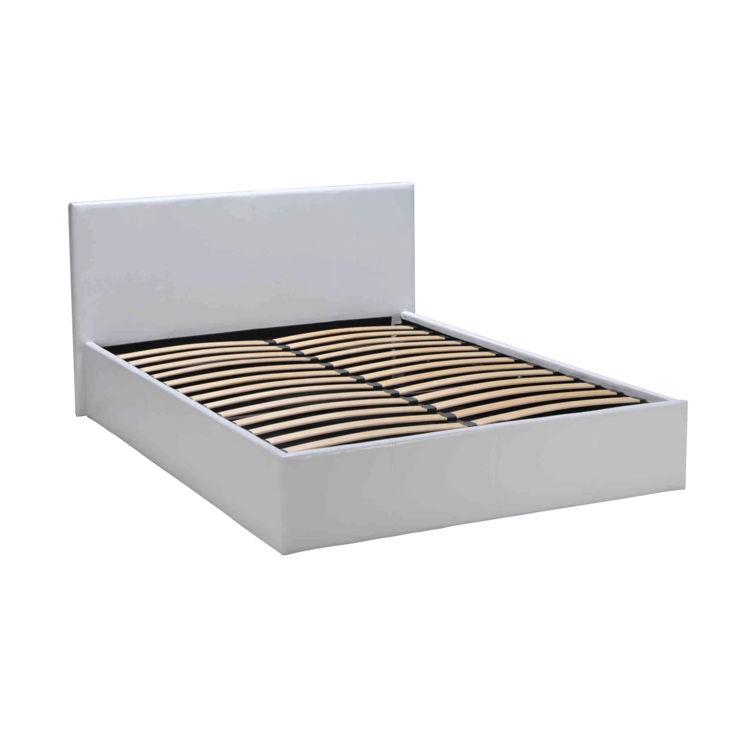 Lit Coffre En Métal Avec Revêtement Simili Cuir Blanc - LT14020 4 Lit Coffre En Métal Avec Revêtement Simili Cuir Blanc - LT14020 – Image 2