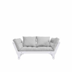 Banquette Ajustable BEAT En Pin Massif Blanc Matelas Inclus 75x200