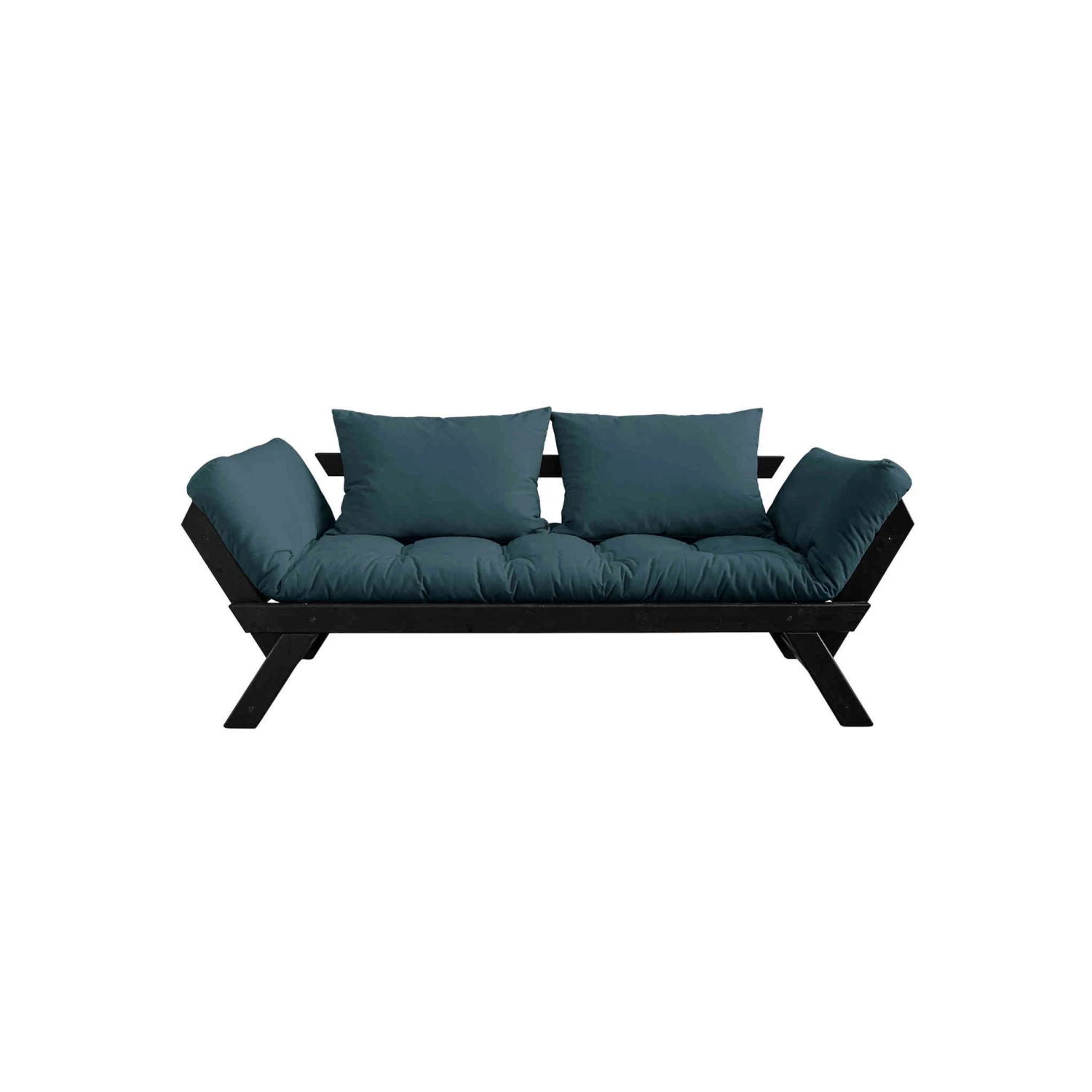 Banquette Ajustable BEBOP En Pin Massif Noir Matelas 75x200 + Coussins 40x60 Inclus 4 Banquette Ajustable BEBOP En Pin Massif Noir Matelas 75x200 + Coussins 40x60 Inclus – Image 2