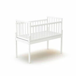 Berceau Cododo En Bois + Matelas 40x80 -Doublures De Lit Soldes 2024 berceau cododo blanc webaby fond blanc