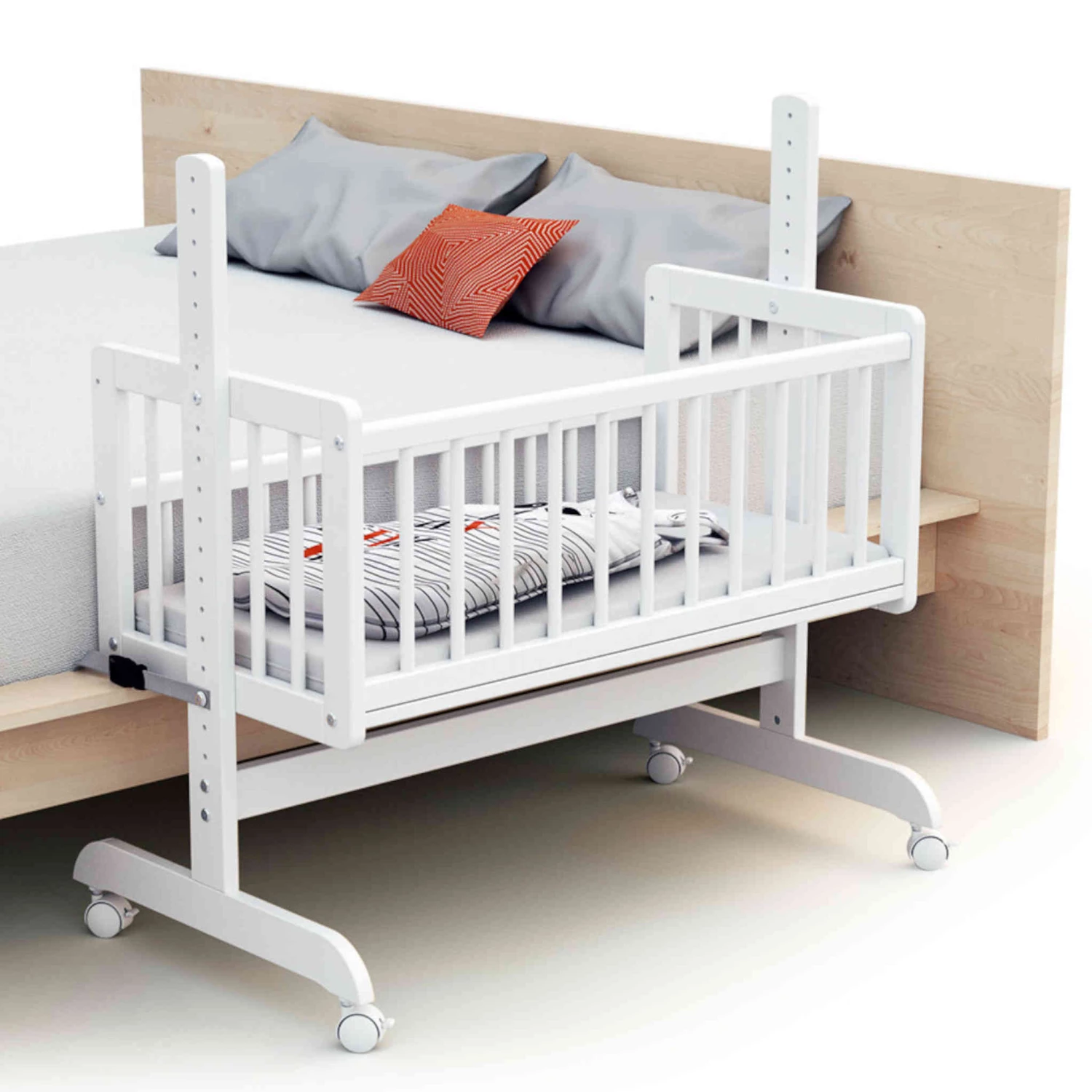 Berceau Cododo En Bois Réglable En Hauteur 40x80 4 Berceau Cododo En Bois Réglable En Hauteur 40x80 – Image 2