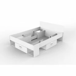 Lit En Bois 140x190/200 Blanc Perle LT115 10 Lit En Bois 140x190/200 Blanc Perle LT115 -Doublures De Lit Soldes 2024 blanc