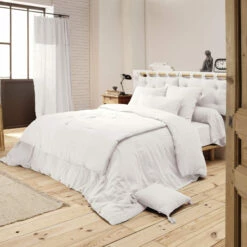 Housse De Couette Double Gaze De Coton Blanc 9 Housse De Couette Double Gaze De Coton Blanc -Doublures De Lit Soldes 2024 blanc ambiance