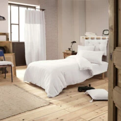 Parure De Lit Double Gaze De Coton Blanc 8 Parure De Lit Double Gaze De Coton Blanc -Doublures De Lit Soldes 2024 blanc ambiance 1