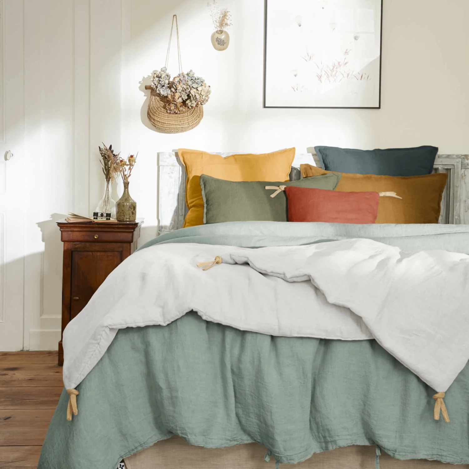 Couvre-lit à Nouettes Lin Lavé 12 Couvre-lit à Nouettes Lin Lavé – Image 10