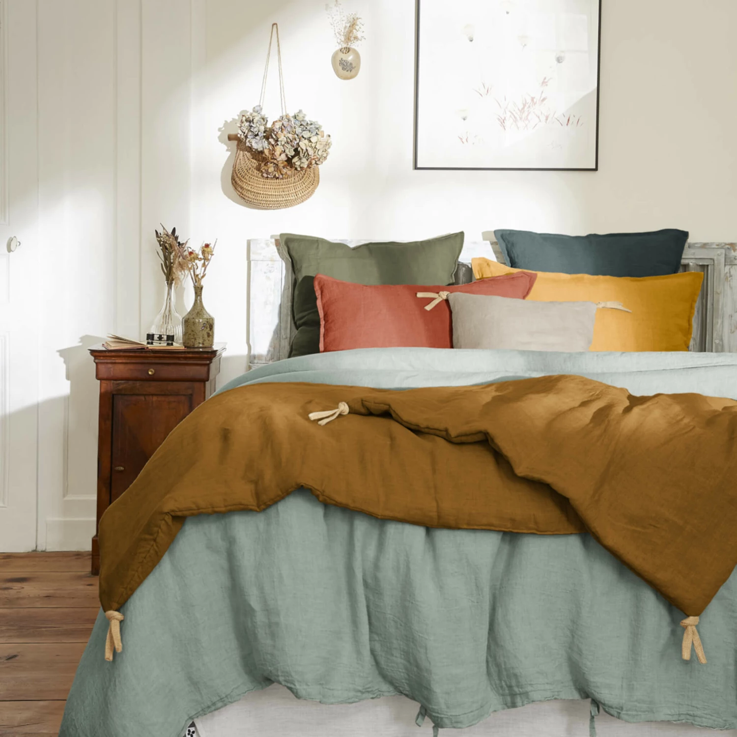 Couvre-lit à Nouettes Lin Lavé 16 Couvre-lit à Nouettes Lin Lavé – Image 14