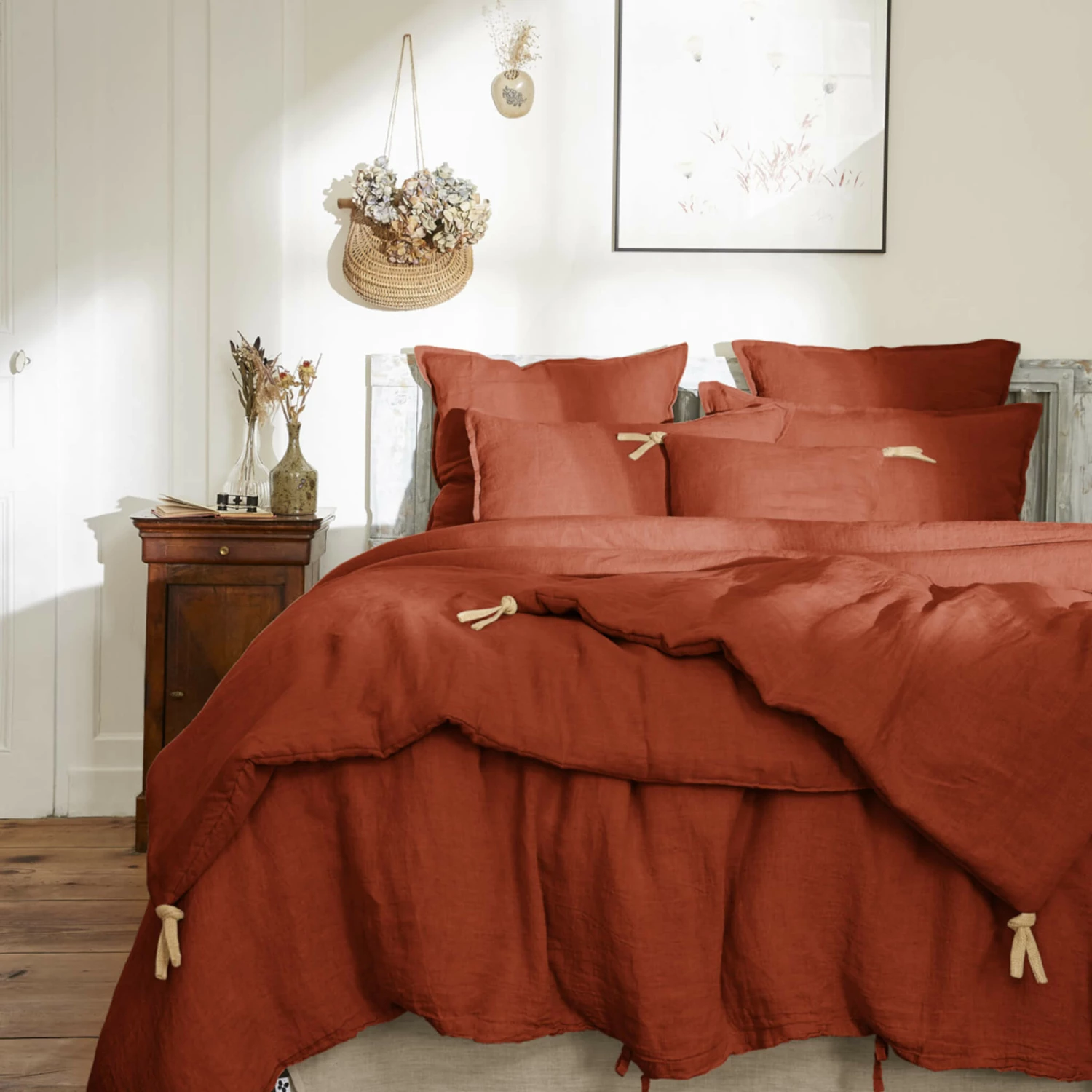 Couvre-lit à Nouettes Lin Lavé 17 Couvre-lit à Nouettes Lin Lavé – Image 15