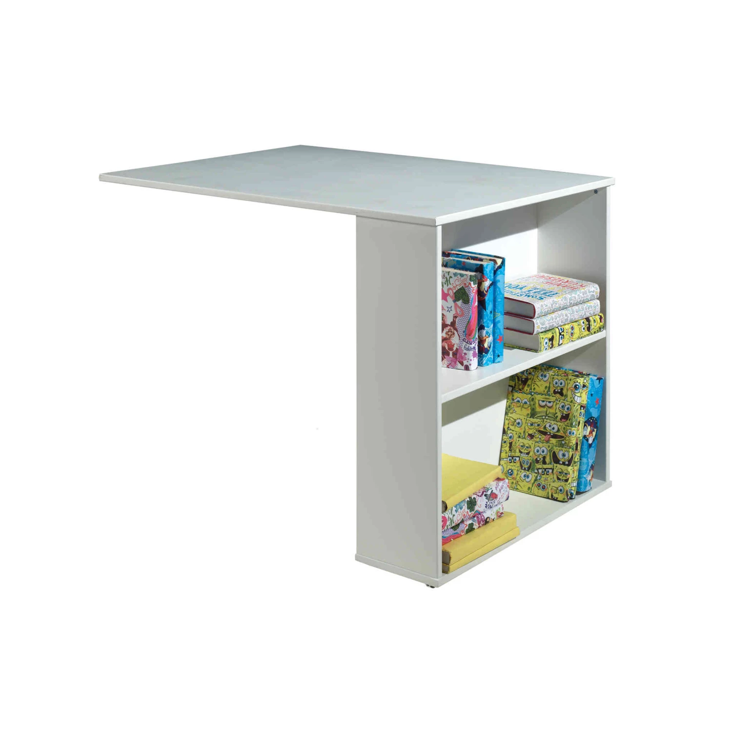 Lit Mezzanine 90x200 Blanc + Bureau + Bibliothèque - Terre De Nuit 4 Lit Mezzanine 90x200 Blanc + Bureau + Bibliothèque - Terre De Nuit – Image 2