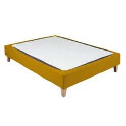 Cache-sommier Coton Jersey Jaune Moutarde