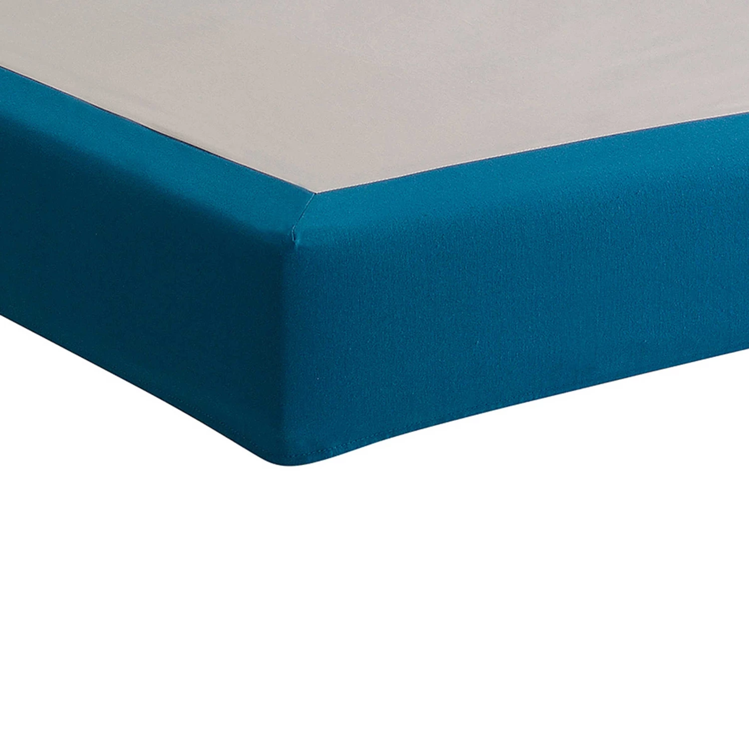 Cache-sommier Intégral 100% Coton Bleu Canard 4 Cache-sommier Intégral 100% Coton Bleu Canard – Image 2