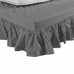 Cache Sommier Gris Souris Intégral à Volants