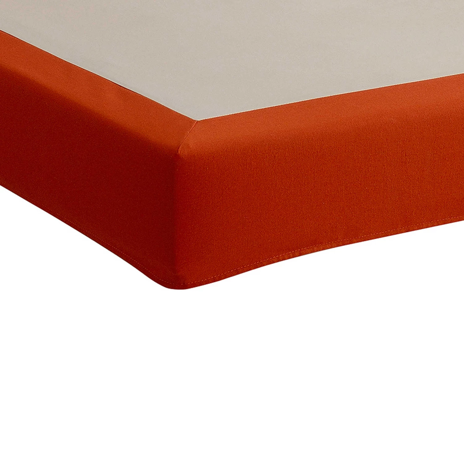 Cache-sommier Intégral 100% Coton Terracotta 4 Cache-sommier Intégral 100% Coton Terracotta – Image 2