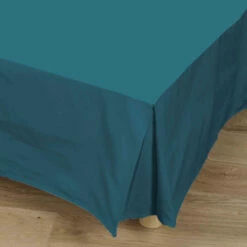 Cache-sommier Bleu Canard 100% Coton - Tradilinge