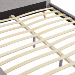 Lit En Bois Avec Tête De Lit Arrondie Tissu Gris Clair - LT17023 12 Lit En Bois Avec Tête De Lit Arrondie Tissu Gris Clair - LT17023 -Doublures De Lit Soldes 2024 cadre de lit gris clair 160x200 zoom lattes