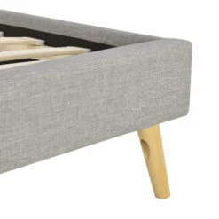Lit En Bois Avec Tête De Lit Arrondie Tissu Gris Clair - LT17023 11 Lit En Bois Avec Tête De Lit Arrondie Tissu Gris Clair - LT17023 -Doublures De Lit Soldes 2024 cadre de lit gris clair 90x190 zoom pieds