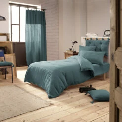 Housse De Couette Double Gaze De Coton Bleu Canard 10 Housse De Couette Double Gaze De Coton Bleu Canard -Doublures De Lit Soldes 2024 canard ambiance 1 2